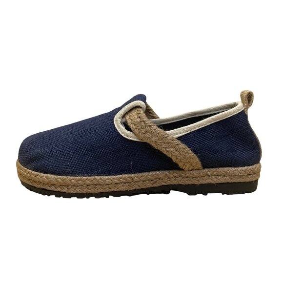 Espadrille Style Women’s Navy & Natural Canvas Slip-On Shoes Size EU37/US7 - Picture 4 of 8